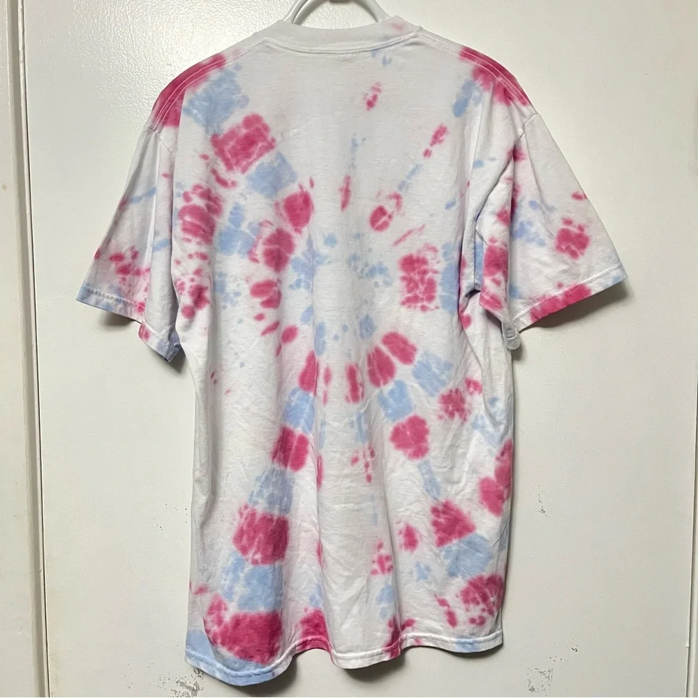 VINTAGE 90s USA AMERICA CREST FLAG BALD EAGLE PATRIOTIC CUSTOM TIE DYE TEE - Picture 5 of 5